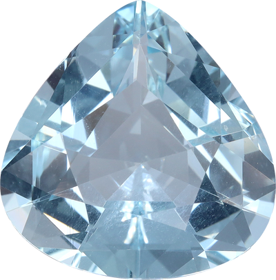 Pear cut aquamarine, 13.4 by 13.15 mm, shown at actual size