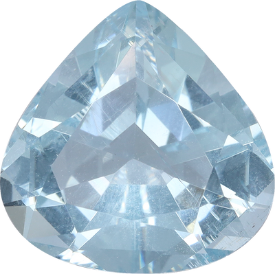 Pear cut aquamarine, 11.49 by 11.41 mm, shown at actual size