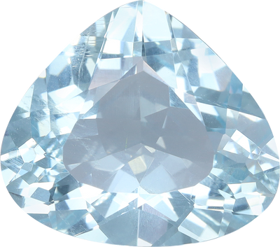 Pear cut aquamarine, 11.41 by 12.83 mm, shown at actual size