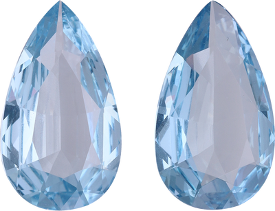 Pear cut aquamarine, 14.19 by 8.13 mm, shown at actual size