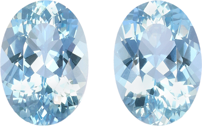 Oval cut aquamarine, 10.07 by 7.09 mm, shown at actual size