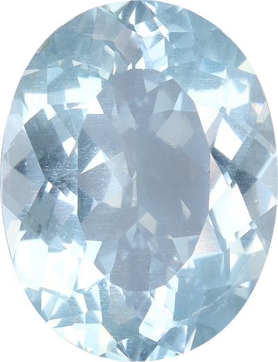 Oval cut aquamarine, 11.78 by 9.07 mm, shown at actual size