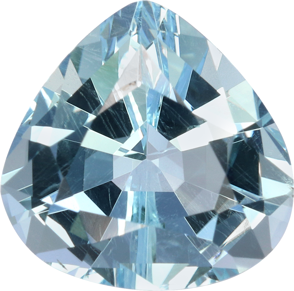 Pear cut aquamarine, 9.79 by 9.65 mm, shown at actual size