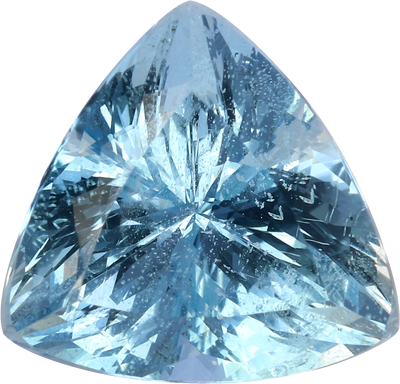 Trilliant cut aquamarine, 8.72 by 8.71 mm, shown at actual size