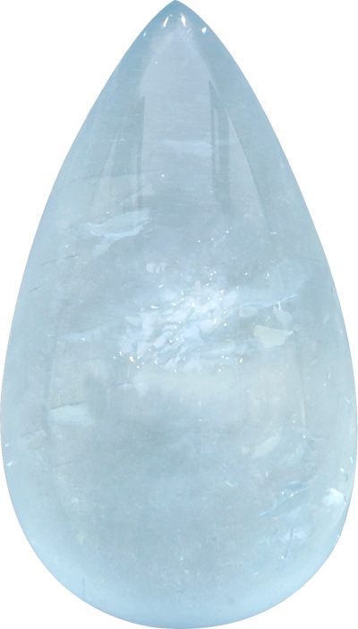 Pear cut aquamarine, 29.65 by 16.89 mm, shown at actual size