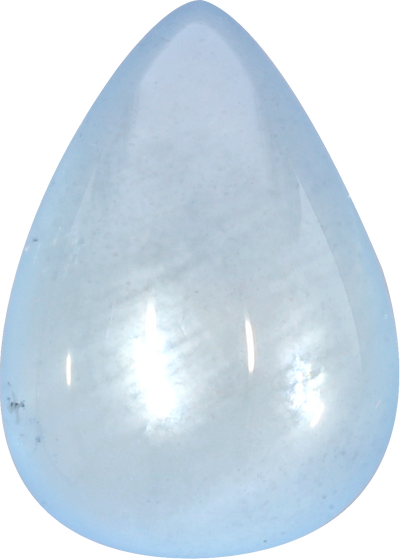Pear cut aquamarine, 17.91 by 12.84 mm, shown at actual size