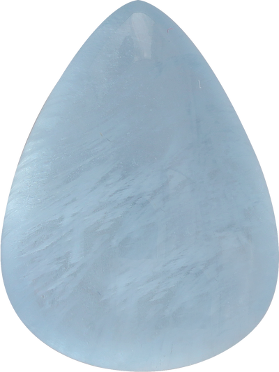 Pear cut aquamarine, 15.46 by 11.72 mm, shown at actual size