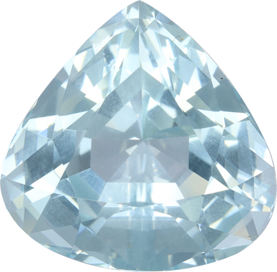 Pear cut aquamarine, 16.22 by 16.47 mm, shown at actual size