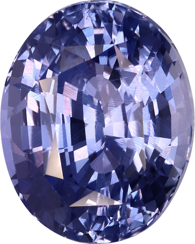 Oval cut blue sapphire, 11.92 by 9.49 mm, shown at actual size