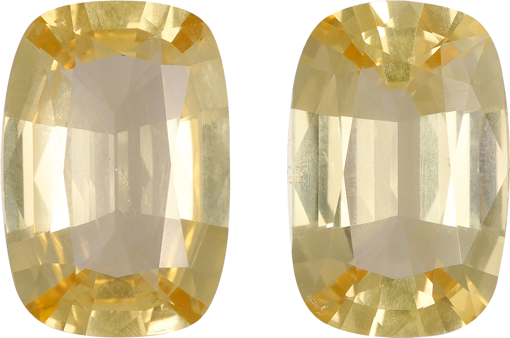 Cushion cut citrine, 14.29 by 9.78 mm, shown at actual size