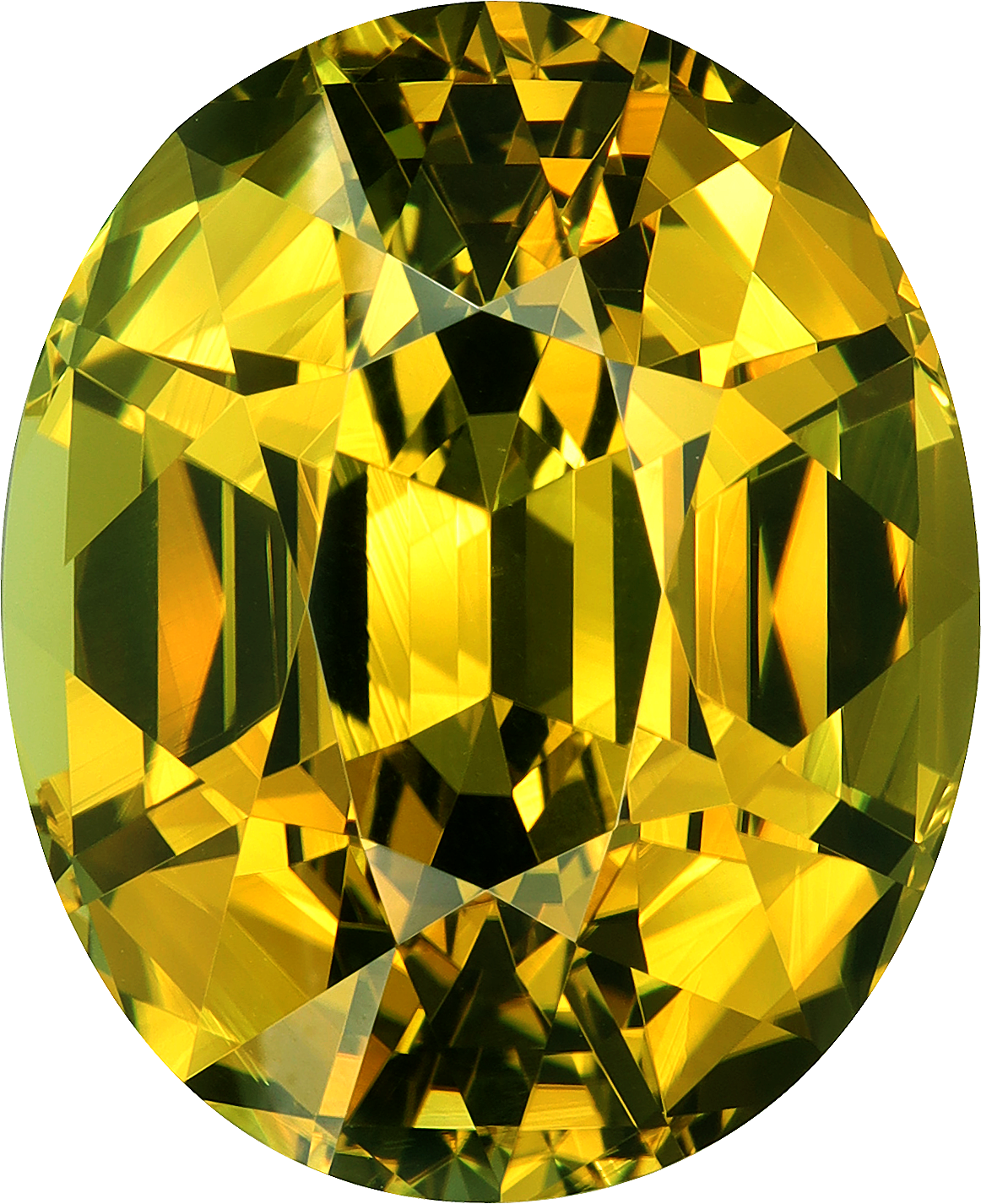 Oval cut chrysoberyl, 20.54 by 16.74 mm, shown at actual size
