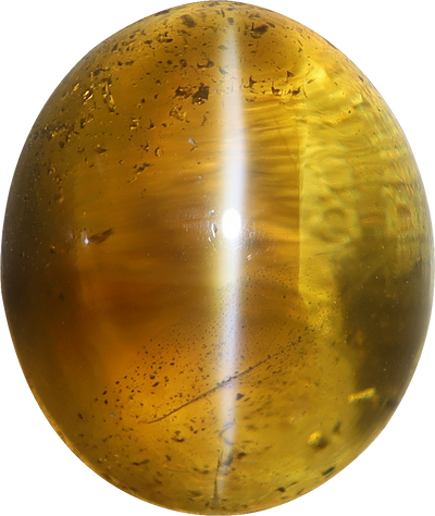Oval cut chrysoberyl, 12.41 by 10.2 mm, shown at actual size