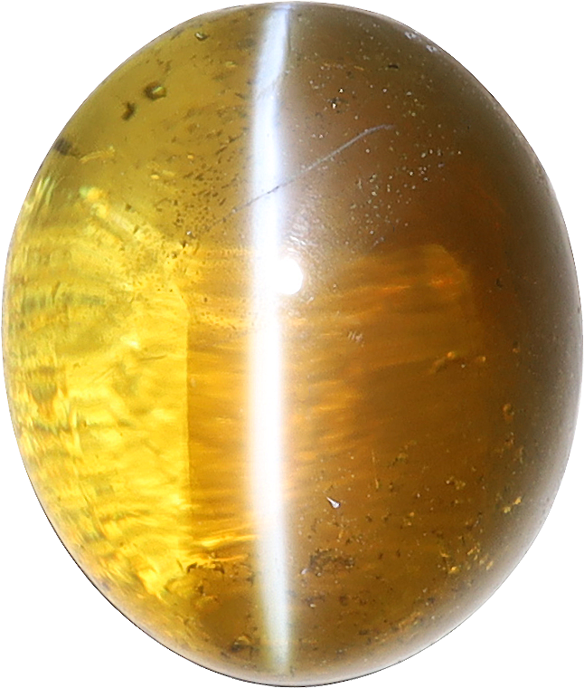 Oval cut chrysoberyl, 11.17 by 9.53 mm, shown at actual size