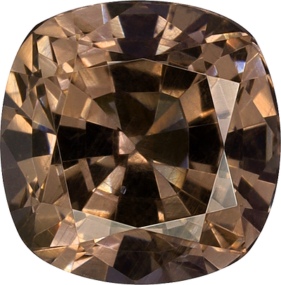 Cushion cut colour change garnet, 6.55 by 6.44 mm, shown at actual size