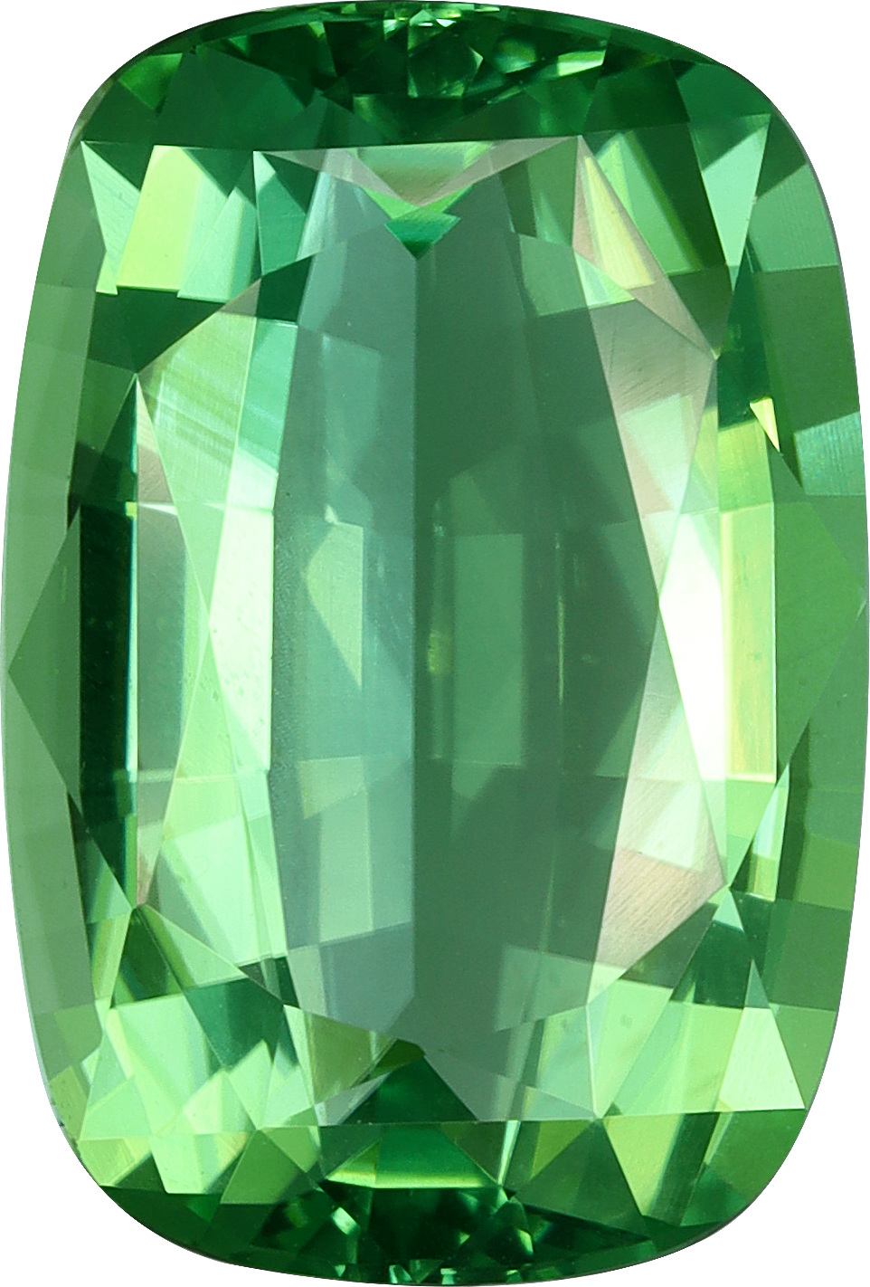 Cushion cut chrome tourmaline, 13.12 by 8.88 mm, shown at actual size