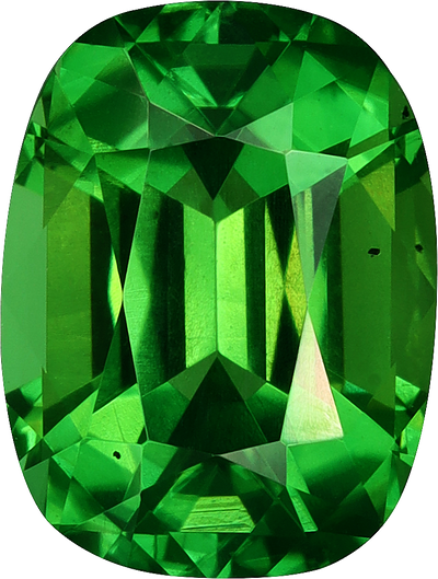 Cushion cut chrome tourmaline, 9.02 by 6.81 mm, shown at actual size