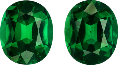 Oval cut chrome tourmaline, 15.45 by 12.65 mm, shown at actual size