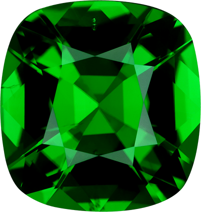 Cushion cut chrome tourmaline, 11.55 by 10.95 mm, shown at actual size