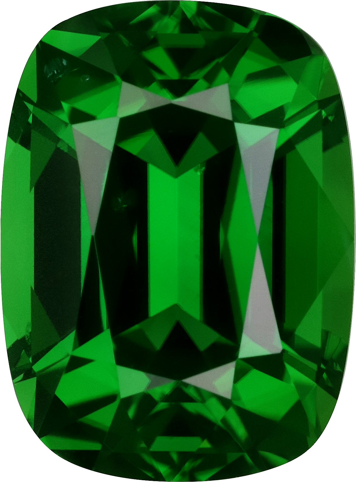 Cushion cut chrome tourmaline, 12.11 by 8.94 mm, shown at actual size