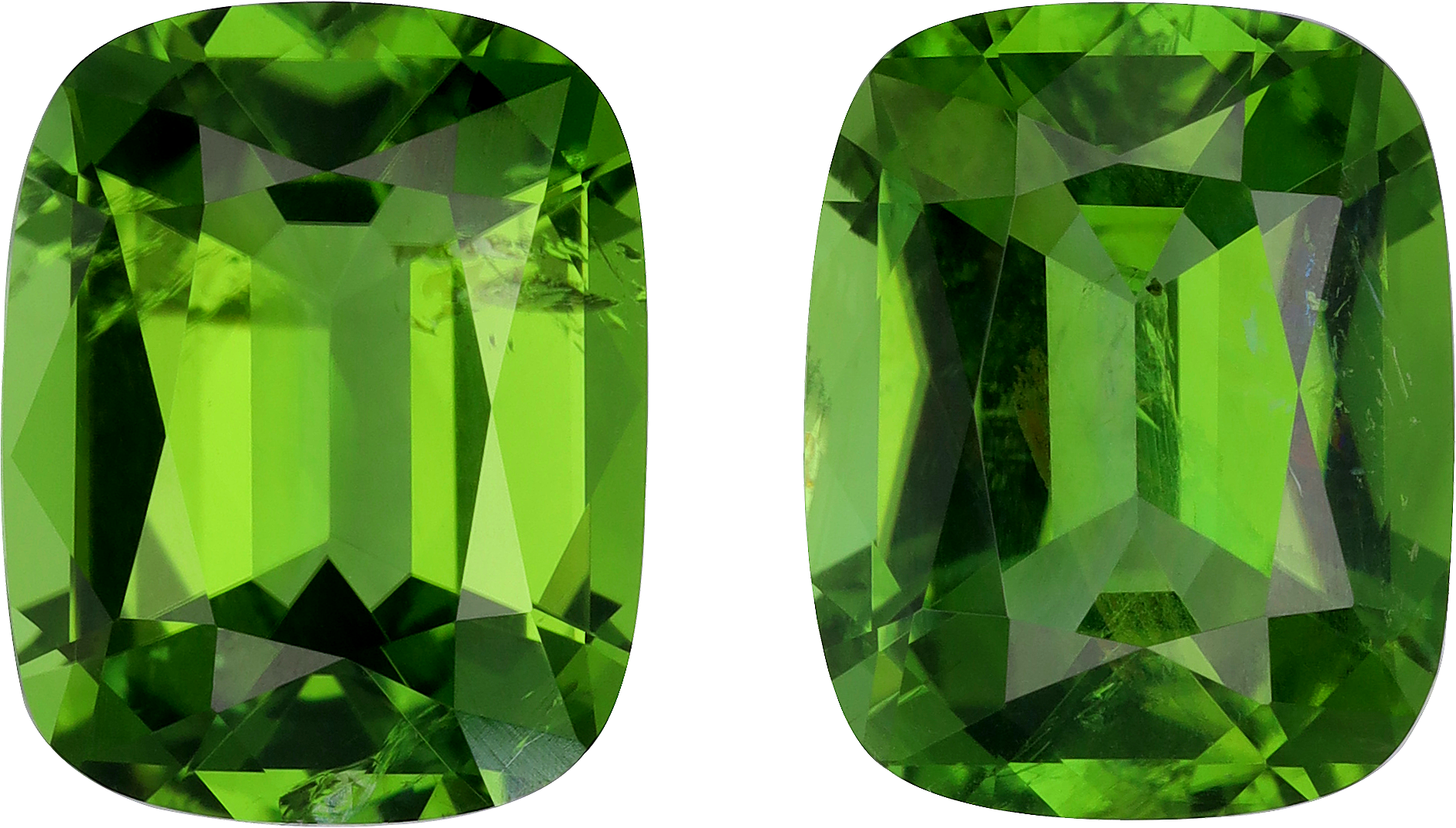 Cushion cut chrome tourmaline, 10.73 by 8.44 mm, shown at actual size