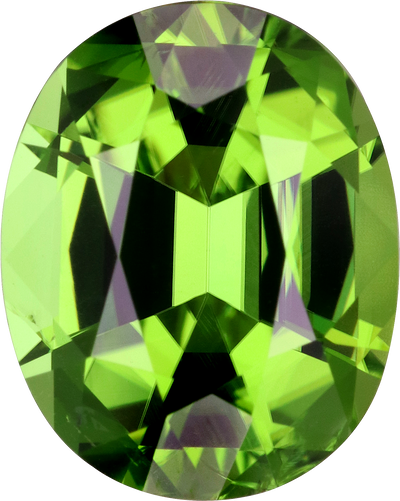 Cushion cut chrome tourmaline, 10.82 by 8.64 mm, shown at actual size
