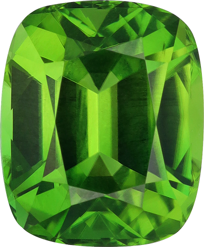 Cushion cut chrome tourmaline, 9.69 by 7.92 mm, shown at actual size