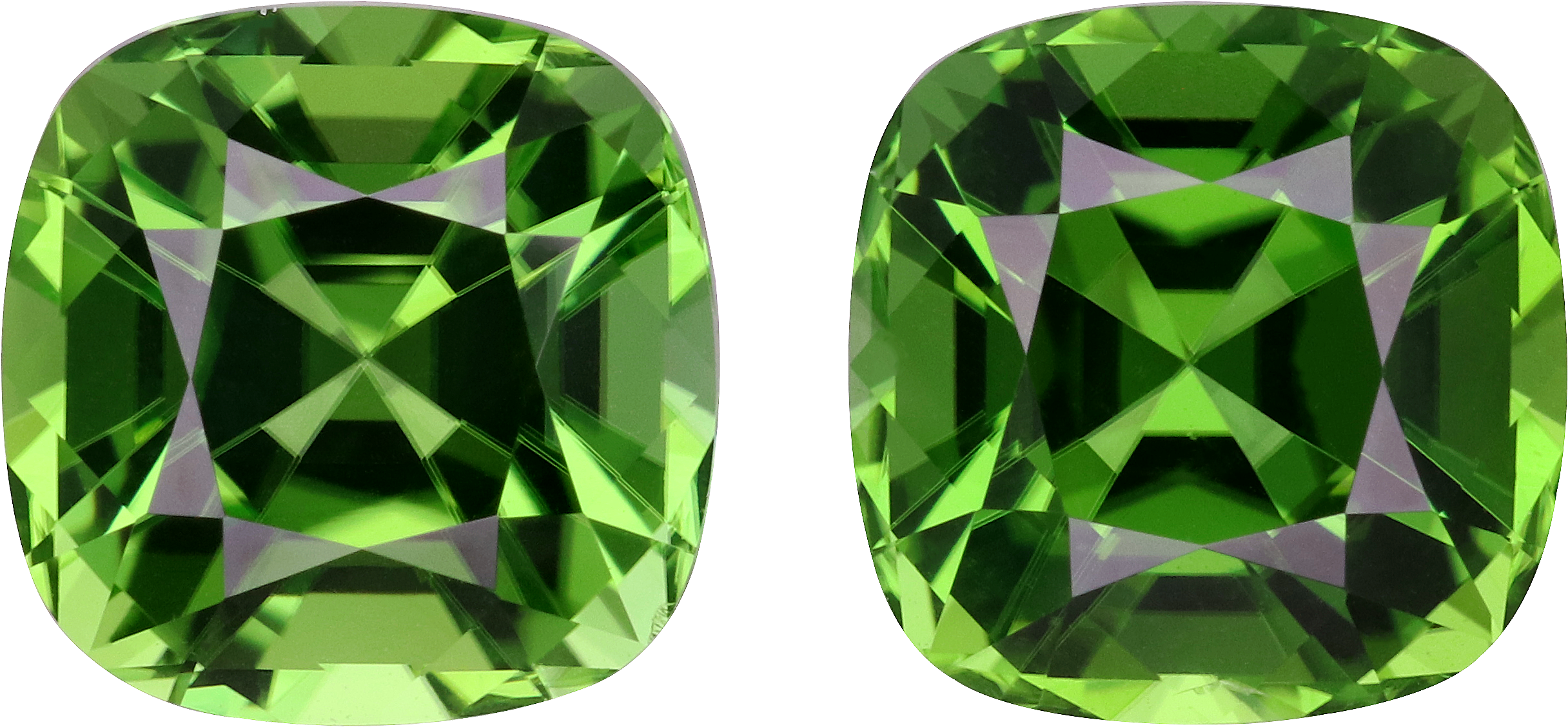 Cushion cut chrome tourmaline, 8.57 by 8.51 mm, shown at actual size