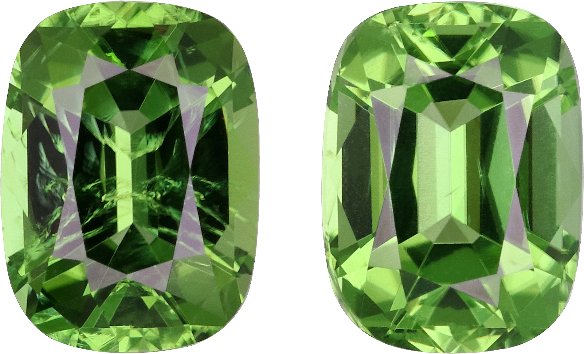 Cushion cut chrome tourmaline, 8.76 by 6.44 mm, shown at actual size
