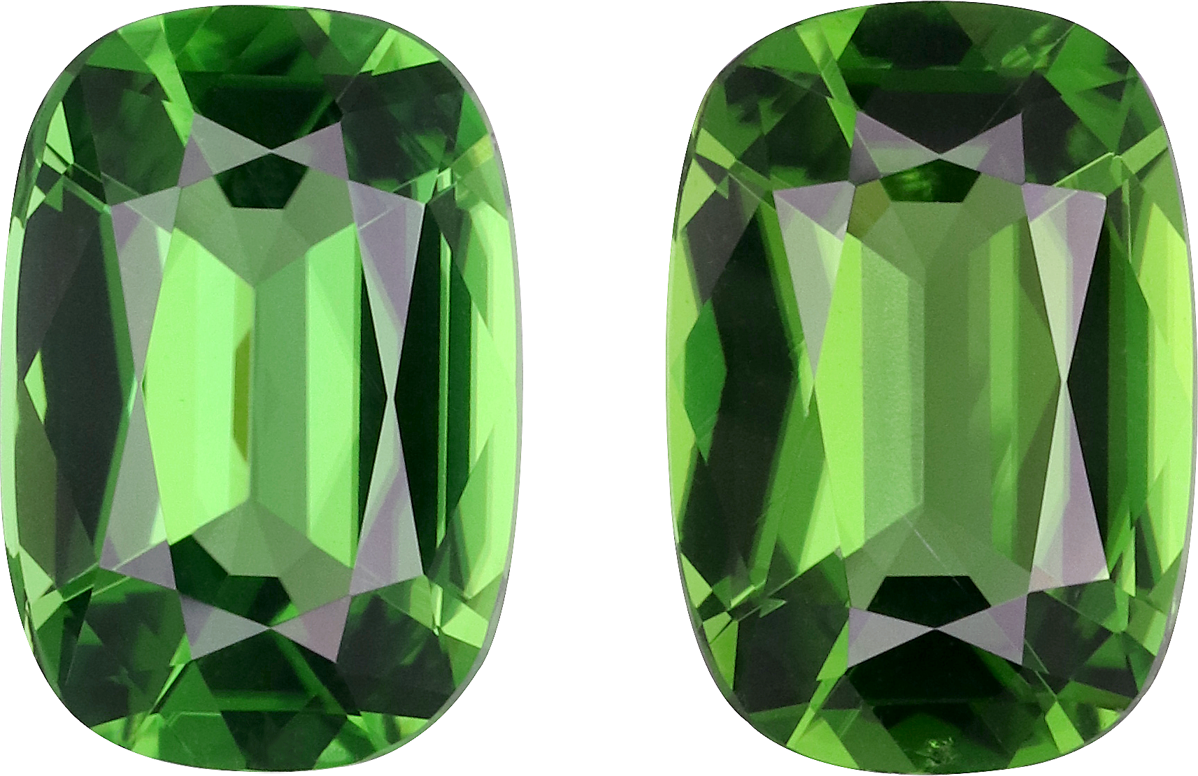 Cushion cut chrome tourmaline, 9.48 by 6.53 mm, shown at actual size