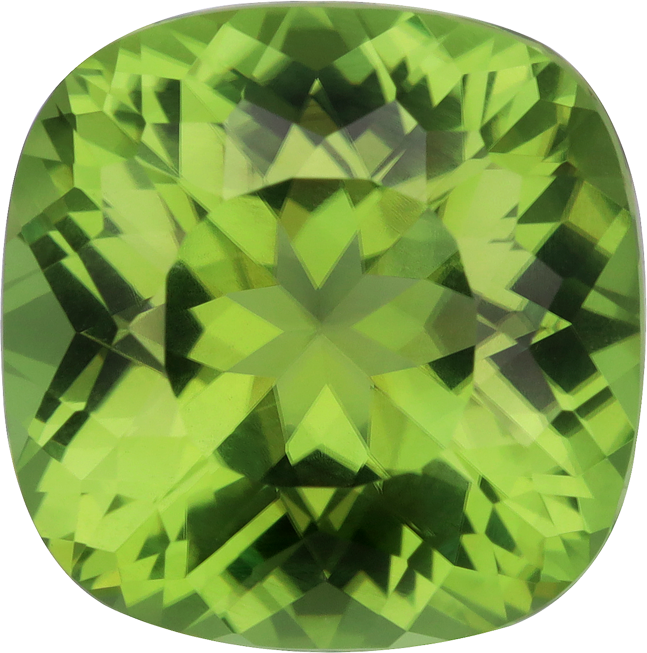 Cushion cut chrome tourmaline, 12.87 by 12.75 mm, shown at actual size