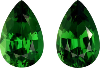 Pear cut chrome tourmaline, 13.96 by 9.01 mm, shown at actual size