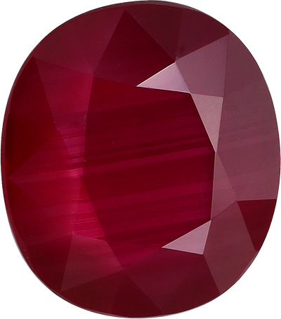 Oval cut mozambique ruby, 10.88 by 9.49 mm, shown at actual size