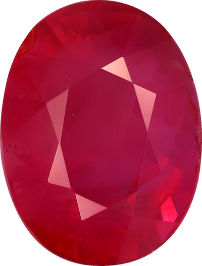 Oval cut mozambique ruby, 9.05 by 6.94 mm, shown at actual size