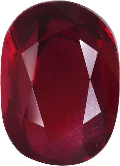 Oval cut mozambique ruby, 9.19 by 6.67 mm, shown at actual size