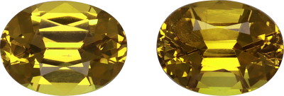 Oval cut grossular garnet, 8.05 by 6.12 mm, shown at actual size