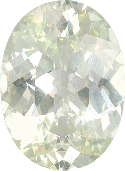 Oval cut grossular garnet, 10.48 by 7.73 mm, shown at actual size