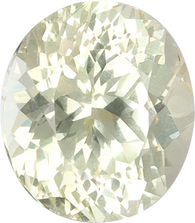 Oval cut grossular garnet, 8.39 by 7.41 mm, shown at actual size
