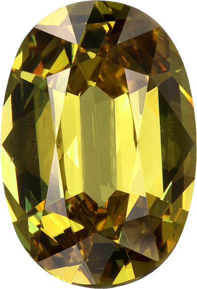 Oval cut grossular garnet, 11.35 by 7.72 mm, shown at actual size