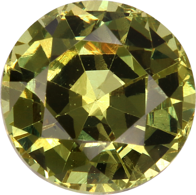 Round cut grossular garnet, 7.55 by 7.58 mm, shown at actual size