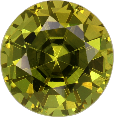 Round cut grossular garnet, 7.14 by 7.04 mm, shown at actual size
