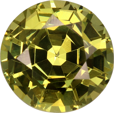 Round cut grossular garnet, 6.91 by 6.85 mm, shown at actual size