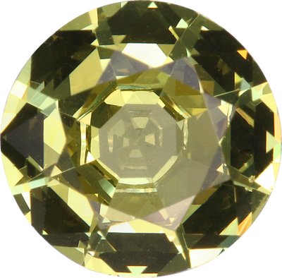 Round cut grossular garnet, 8.02 by 7.98 mm, shown at actual size