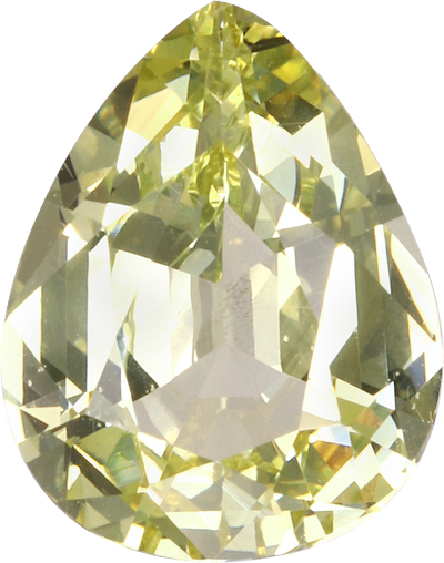 Pear cut grossular garnet, 8.91 by 7 mm, shown at actual size