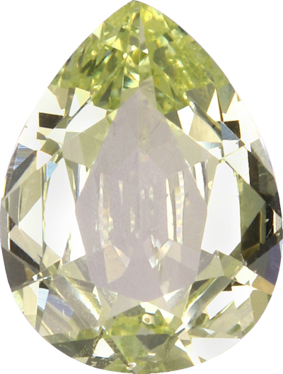 Pear cut grossular garnet, 7.94 by 5.99 mm, shown at actual size