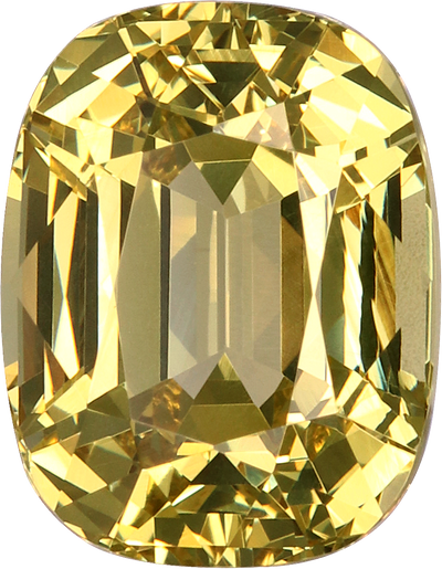Cushion cut grossular garnet, 9.03 by 7.04 mm, shown at actual size