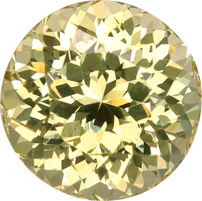 Round cut grossular garnet, 8.15 by 8.08 mm, shown at actual size
