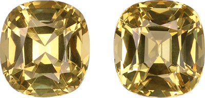 Cushion cut grossular garnet, 7.51 by 6.98 mm, shown at actual size