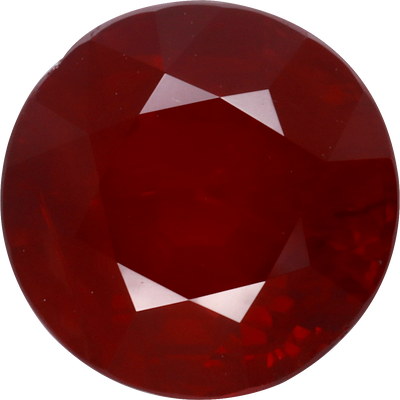 Round cut mozambique ruby, 8.68 by 8.67 mm, shown at actual size