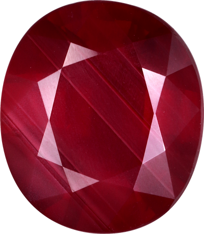 Oval cut mozambique ruby, 10.49 by 9.17 mm, shown at actual size