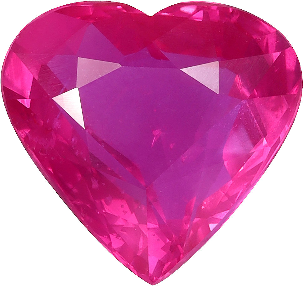 Heart cut mozambique ruby, 13.74 by 12.93 mm, shown at actual size